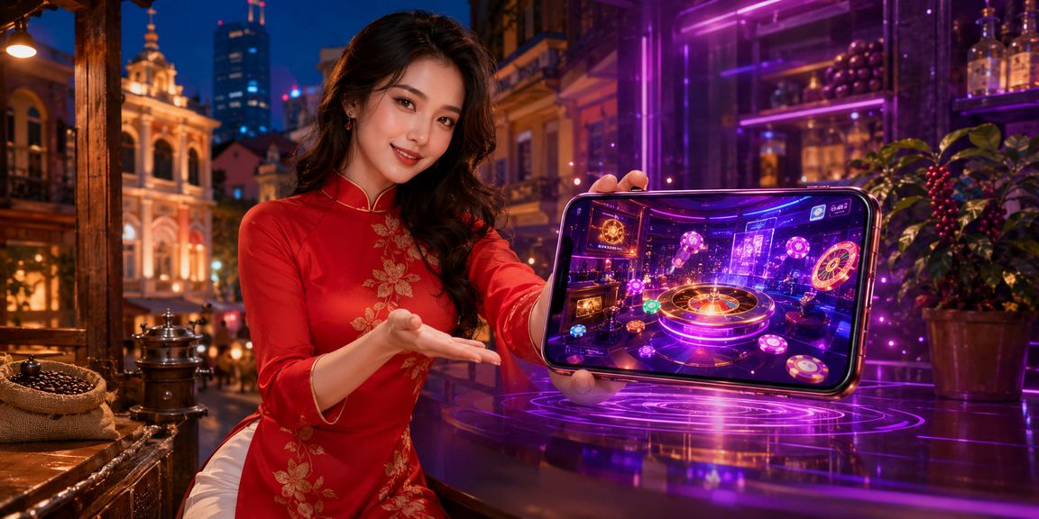 Người chơi nữ tại TP.HCM mặc áo dài tham gia live casino cao cấp qua điện thoại